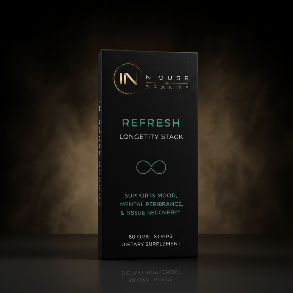 InHouse Brands Refresh Longevity Stack black box teal accent packaging