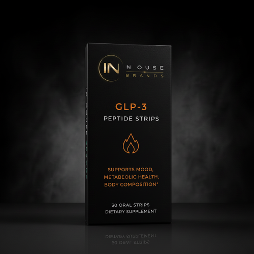 InHouse Brands GLP-3 Peptide Strips black box orange accent packaging